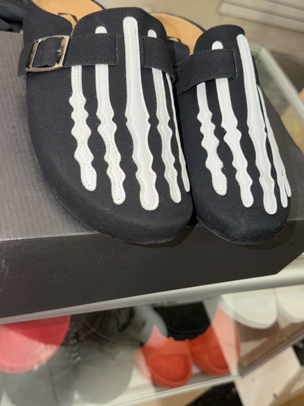 Kids Black Slip-On Shoes with White Accent